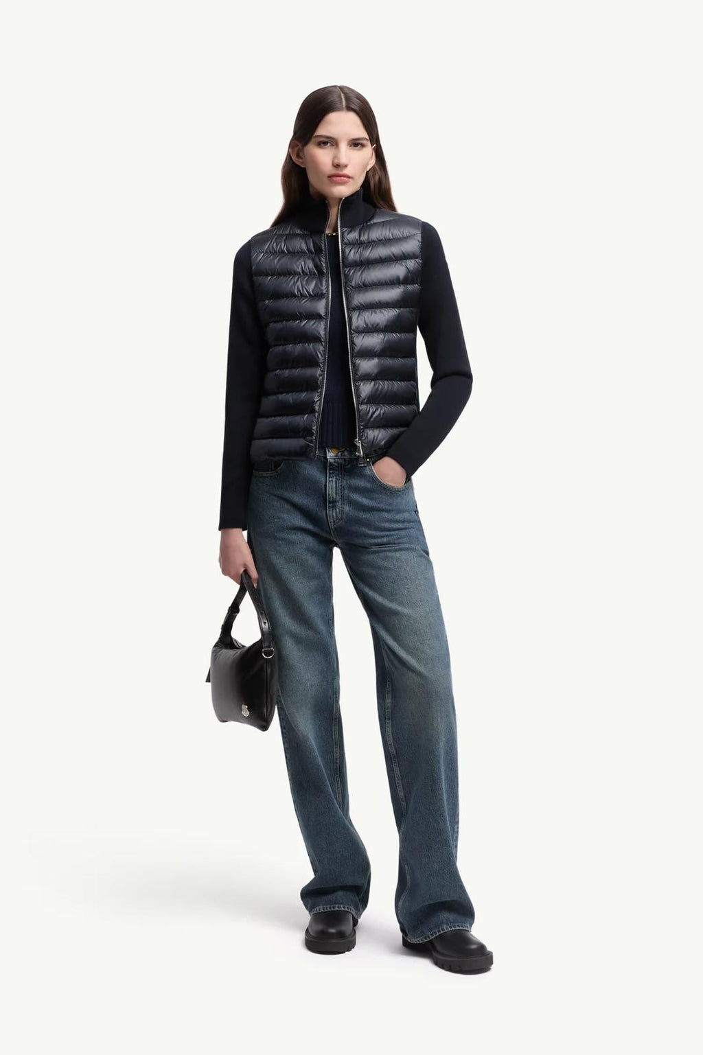 Cardigan zippé en laine matelassé – Moncler